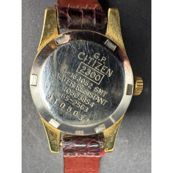 Vintage Citizen 17 Jewels Watch Women\'s 2300 65-2563 Gold Plated Leather Band main image 8